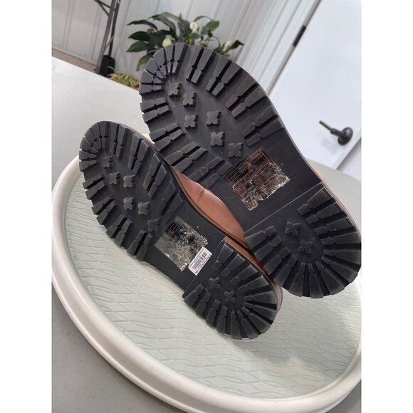 Torrid Shearling Hiker Ankle Bootie Size 7.5 Lace Up Almond Toe Shoes Blush Pink - Picture 6 of 12